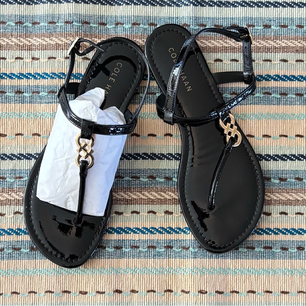 COLE HAAN 🖤 Black patent leather sandals - Picture 2 of 5